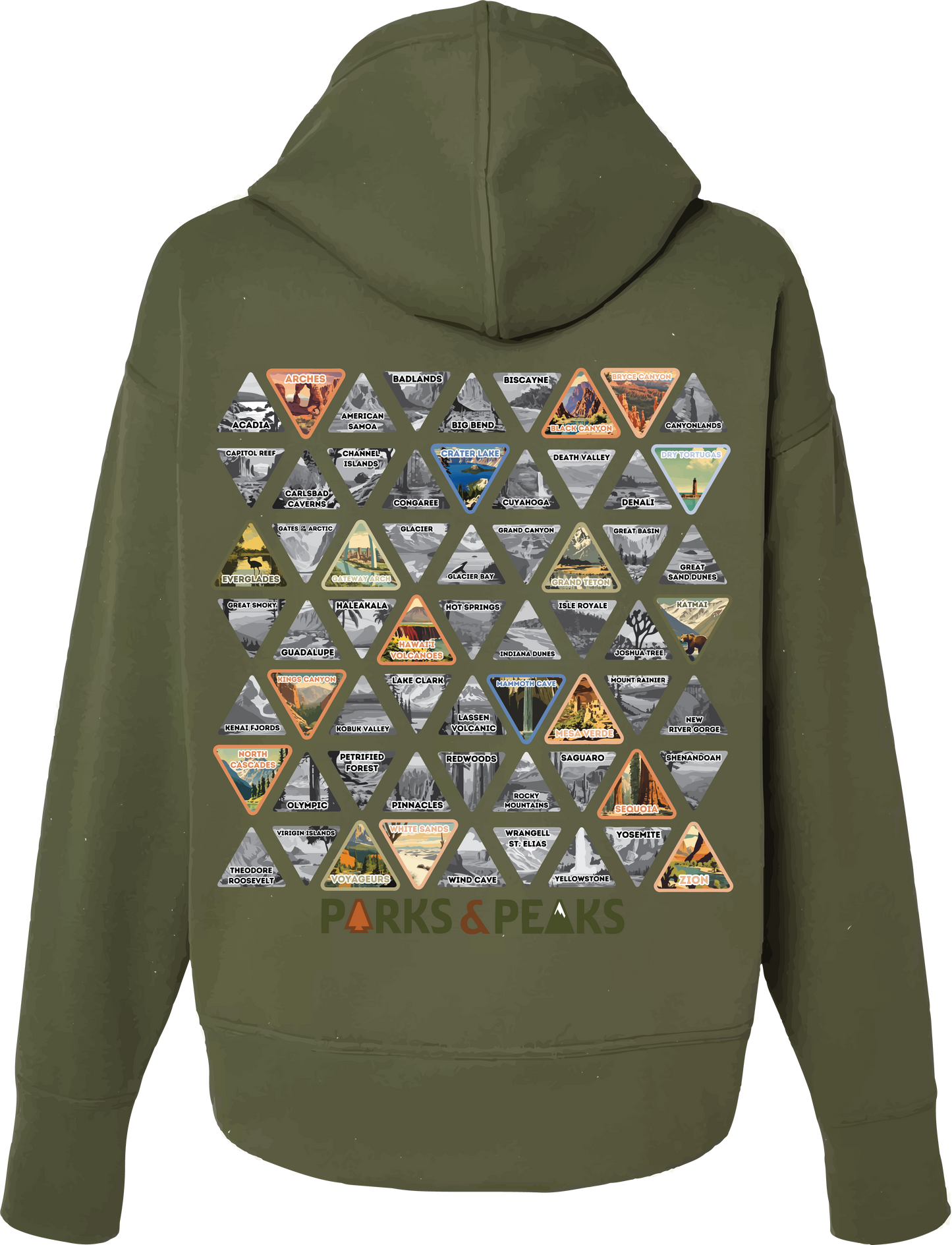 NATIONAL PARKS BUCKET LIST HOODIE + PATCHES