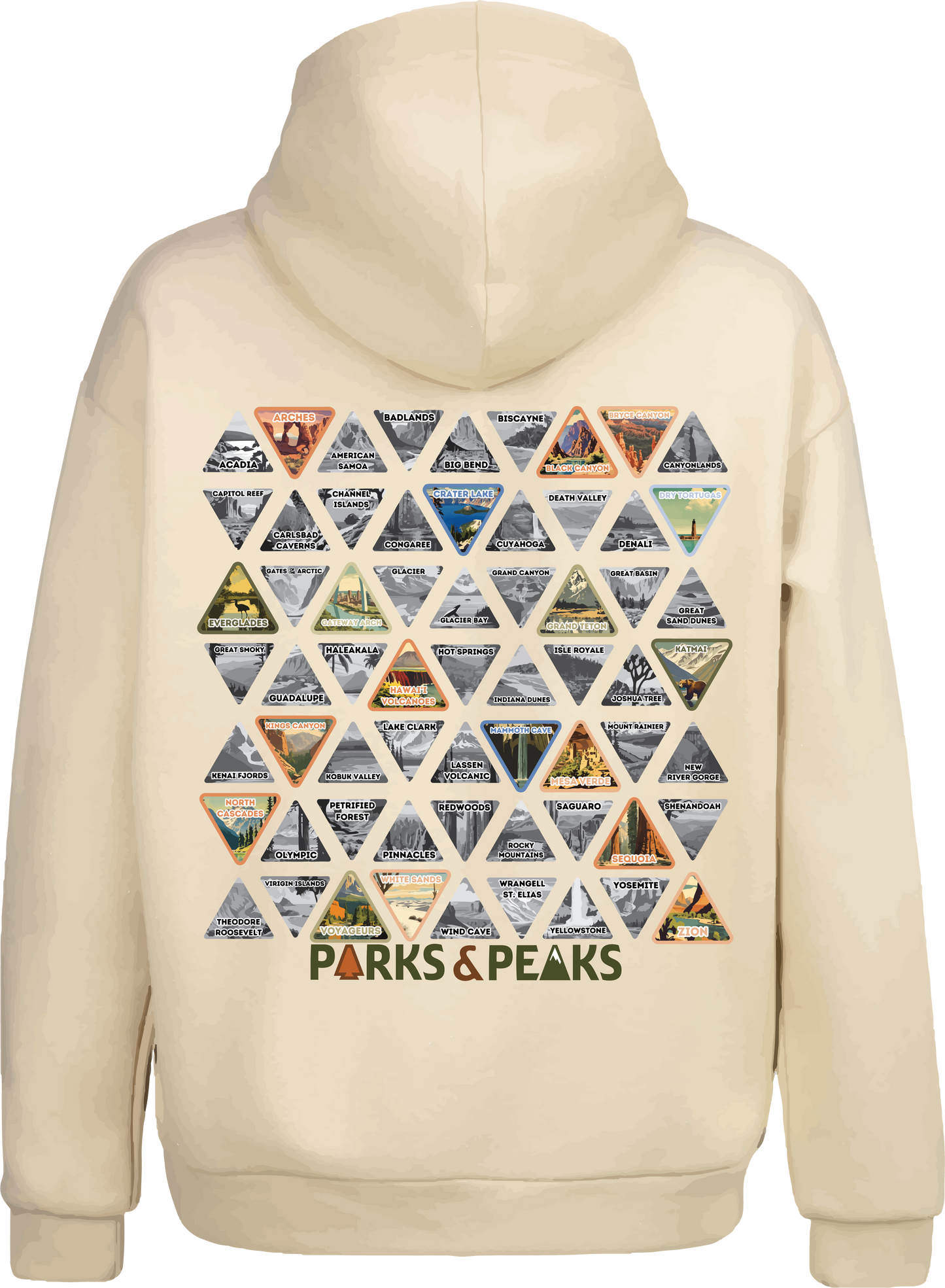 NATIONAL PARKS BUCKET LIST HOODIE + PATCHES